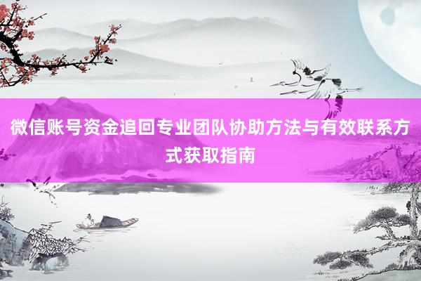 微信账号资金追回专业团队协助方法与有效联系方式获取指南
